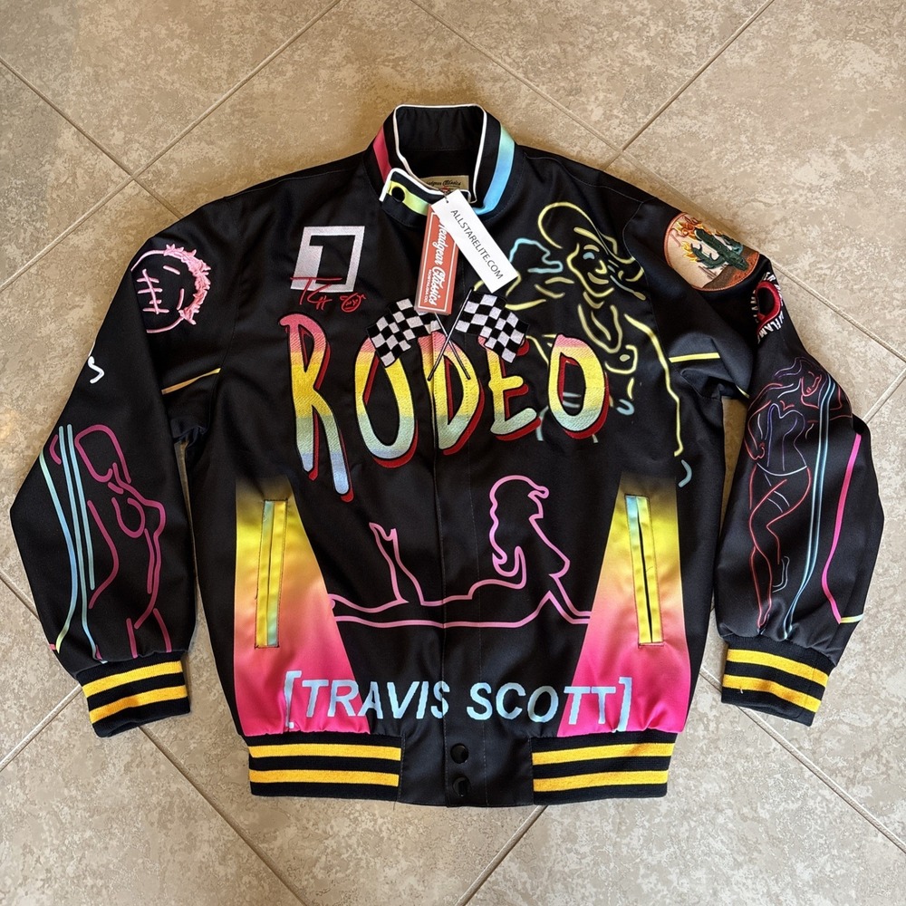 Travis Scott Rodeo Racing Jacket Mens S Headgear Classics La Flame Cactus Jack